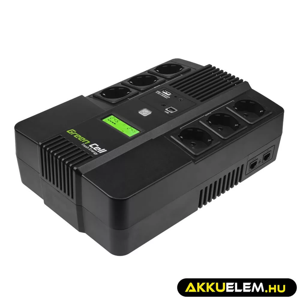 GreenCell Módosított szinuszos szünetmentes tápegység (UPS) AiO 800VA 480W
