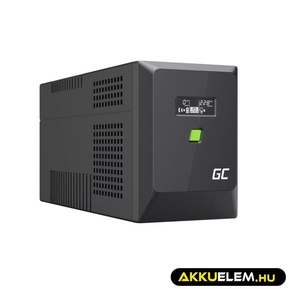GreenCell Módosított szinuszos szünetmentes tápegység (UPS) 2000VA 1200W PowerProof LCD kijelző