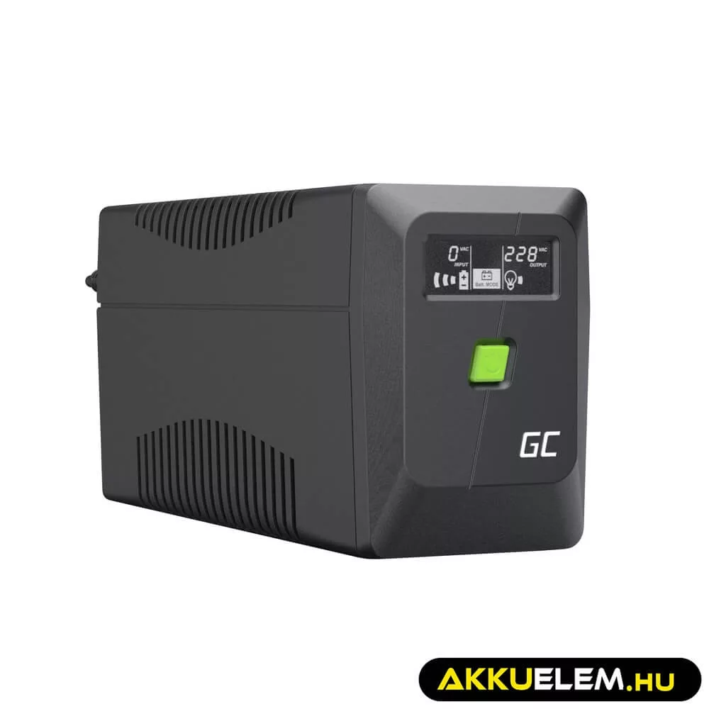 GreenCell Módosított szinuszos szünetmentes tápegység (UPS) 850VA 480W PowerProof LCD kijelző