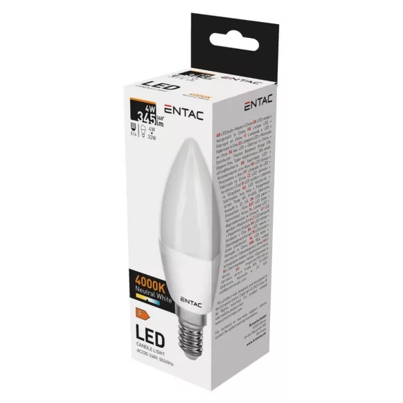 Entac LED Candle E14 4W NW 4000K