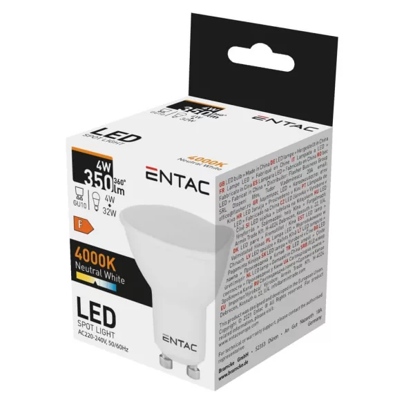 Entac LED Spot Wide Angle GU10 4W NW 4000K