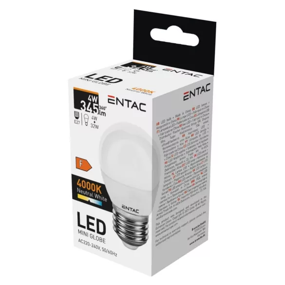 Entac LED Mini Globe E27 4W NW 4000K