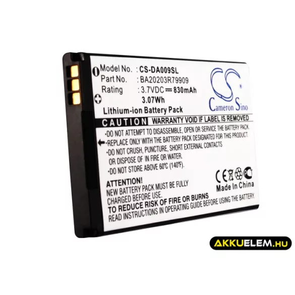 Utángyártott Creative Médialejátszó Li-ion akkumulátor 3.7V 830mAh DAA-BA0009, BA20203R79909 DAA-BA0009, BA20203R79909 - CameronSino