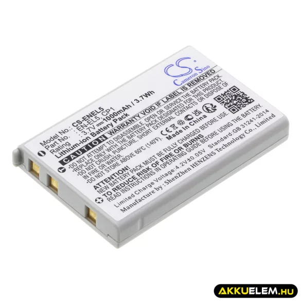 Utángyártott NiKon Kamera Li-ion akkumulátor 3.7V 1000mAh EN-EL5, CP1 EN-EL5, CP1 - CameronSino