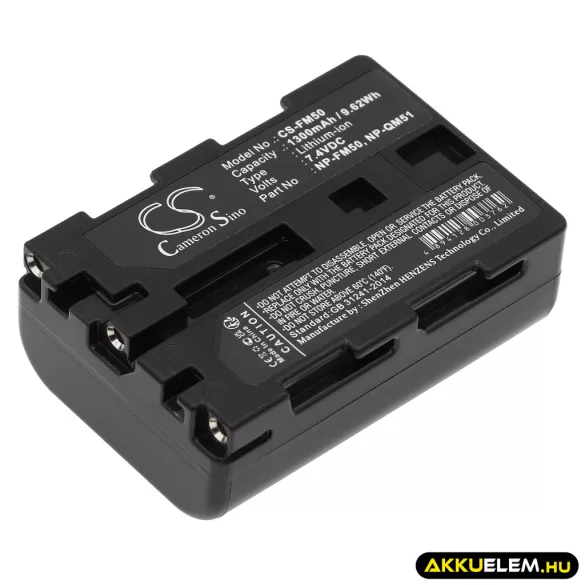 Utángyártott Sony Kamera Li-ion akkumulátor 7.4V 1300mAh NP-QM51, NP-FM50, NP-QM50 NP-QM51, NP-FM50 - CameronSino