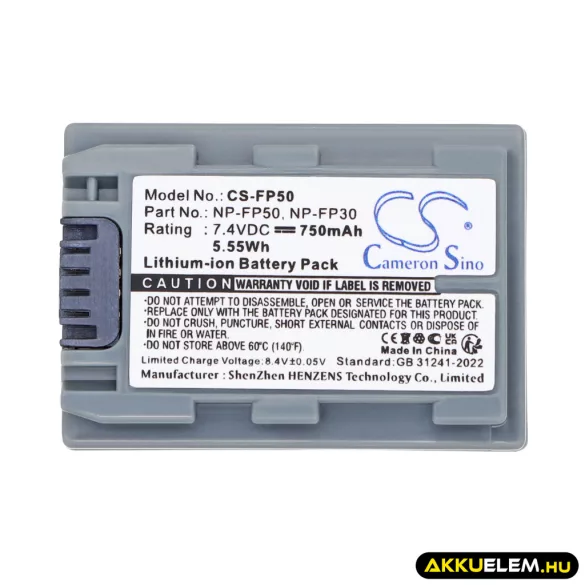 Utángyártott Sony Kamera Li-ion akkumulátor 7.4V 750mAh NP-FP50, NP-FP30, NP-FP51 NP-FP50, NP-FP30 - CameronSino