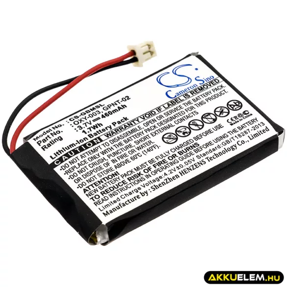 Utángyártott Nintendo Játékkonzol Li-Polymer akkumulátor 3.7V 460mAh OXY-003, GPNT-02 OXY-003, GPNT-02 - CameronSino