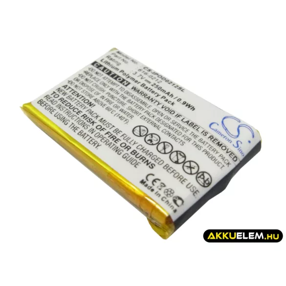 Utángyártott Apple Médialejátszó Li-Polymer akkumulátor 3.7V 250mAh 616-0212 616-0212 - CameronSino