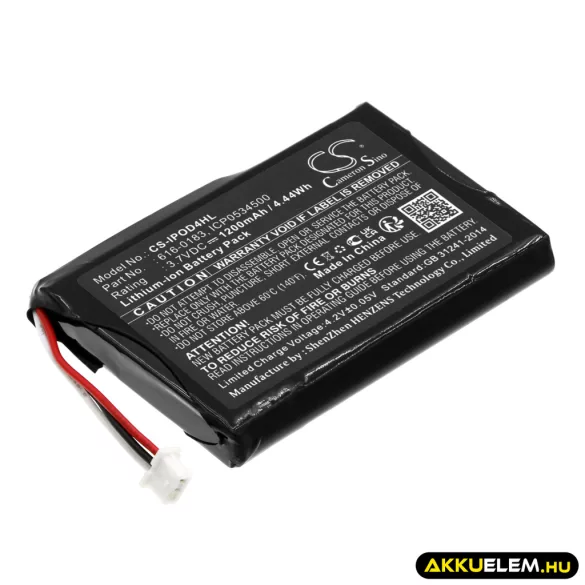 Utángyártott Apple Médialejátszó Li-ion akkumulátor 3.7V 1200mAh 616-0183, 616-0206, 616-0215 616-0183, 616-0206 - CameronSino