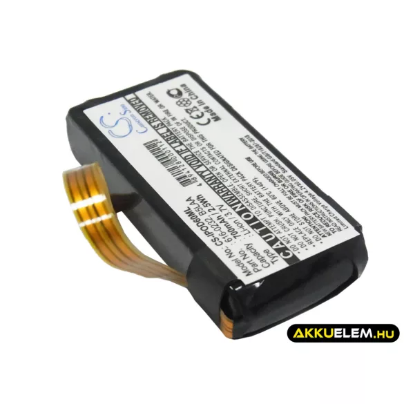 Utángyártott Apple Médialejátszó Li-ion akkumulátor 3.7V 700mAh 616-0232, B5LAA, B6DAH 616-0232, B5LAA - CameronSino