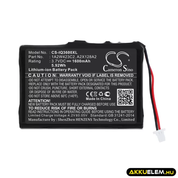 Utángyártott BTI GPS Li-ion akkumulátor 3.7V 1600mAh PW029123 PW029123 - CameronSino