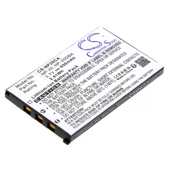 Utángyártott Casio Kamera Li-ion akkumulátor 3.7V 650mAh NP-20, NP-20DBA NP-20, NP-20DBA - CameronSino