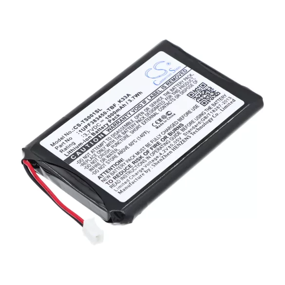 Utángyártott Toshiba Médialejátszó Li-ion akkumulátor 3.7V 1000mAh 1UPF383450-TBF, K33A, 1UPF383450-830 1UPF383450-TBF, K33A - CameronSino