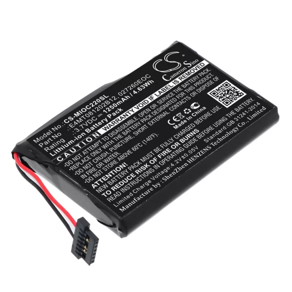Utángyártott Mitac GPS Li-ion akkumulátor 3.7V 1250mAh E4MT081202B12, 027260EOC E4MT081202B12, 027260EOC - CameronSino