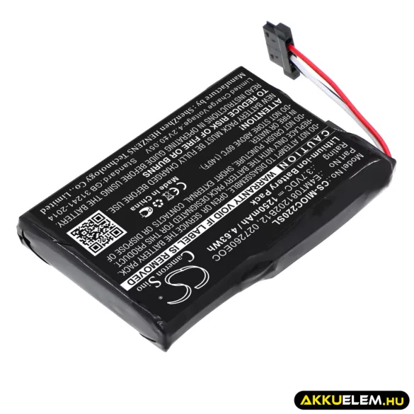 Utángyártott Mitac GPS Li-ion akkumulátor 3.7V 1250mAh E4MT081202B12, 027260EOC E4MT081202B12, 027260EOC - CameronSino