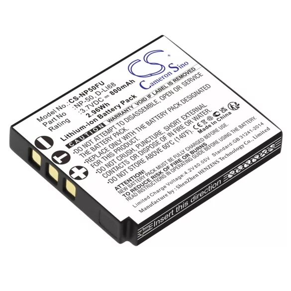 Utángyártott Fujifilm Kamera Li-ion akkumulátor 3.7V 800mAh NP-50, NP-50A NP-50, NP-50A - CameronSino