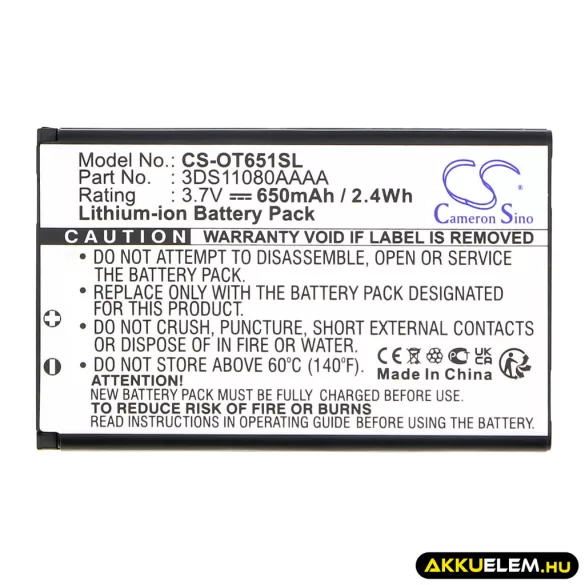 Utángyártott Tchibo mobil Li-ion akkumulátor 3.7V 650mAh - CameronSino