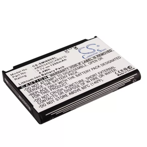 Utángyártott Samsung mobil Li-ion akkumulátor 3.7V 1200mAh AB653450CABSTD, AB653450CAB, AB653450CE AB653450CABSTD, AB653450CAB - CameronSino