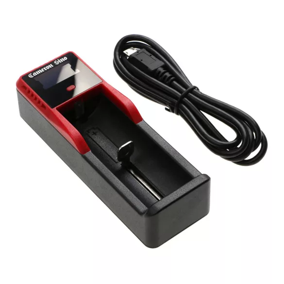 Utángyártott 18650 akku töltő DC0.5A / 1A  Micro USB kábellel