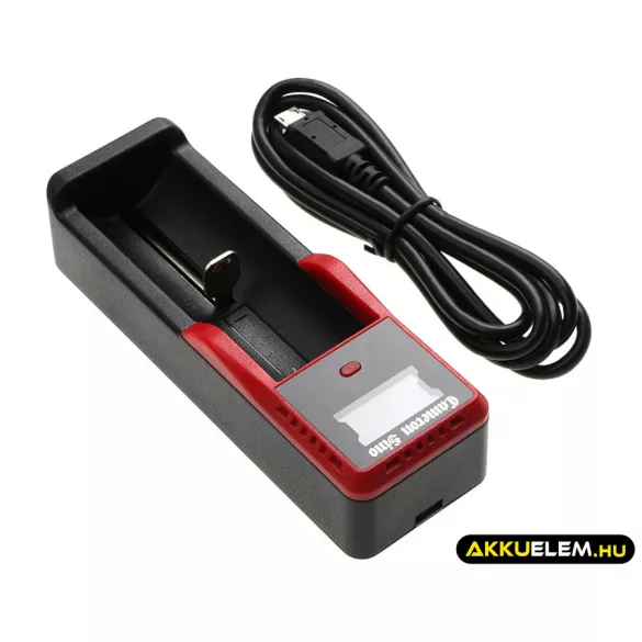 Utángyártott 18650 akku töltő DC0.5A / 1A  Micro USB kábellel