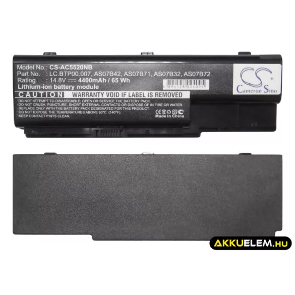 Utángyártott Acer laptop Li-ion akkumulátor 14.8V 4400mAh AS07B32, AS07B72, AS07B42 AS07B32, AS07B72 - CameronSino