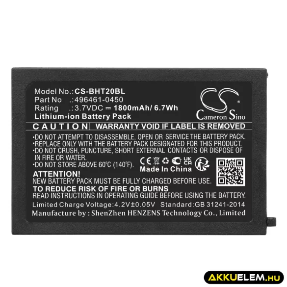 Utángyártott Nippon Vonalkód szkenner Li-ion akkumulátor 3.7V 1800mAh - CameronSino