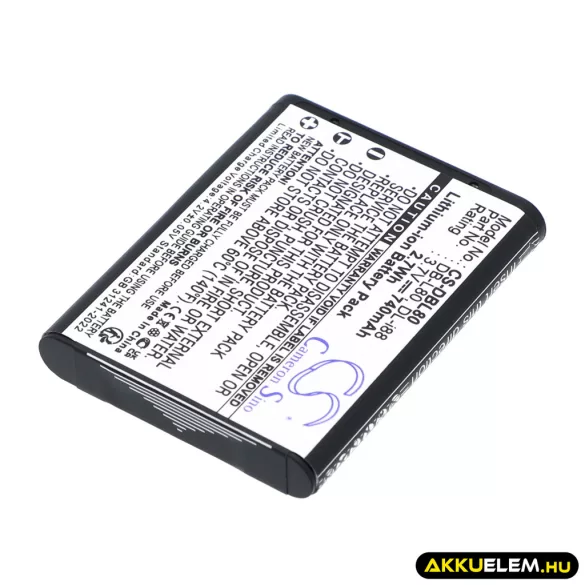 Utángyártott Toshiba Kamera Li-ion akkumulátor 3.7V 740mAh PX1686U, PX1686U-1BRS, PX1686 PX1686U, PX1686U-1BRS - CameronSino