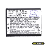 Utángyártott Toshiba Kamera Li-ion akkumulátor 3.7V 740mAh PX1686U, PX1686U-1BRS, PX1686 PX1686U, PX1686U-1BRS - CameronSino