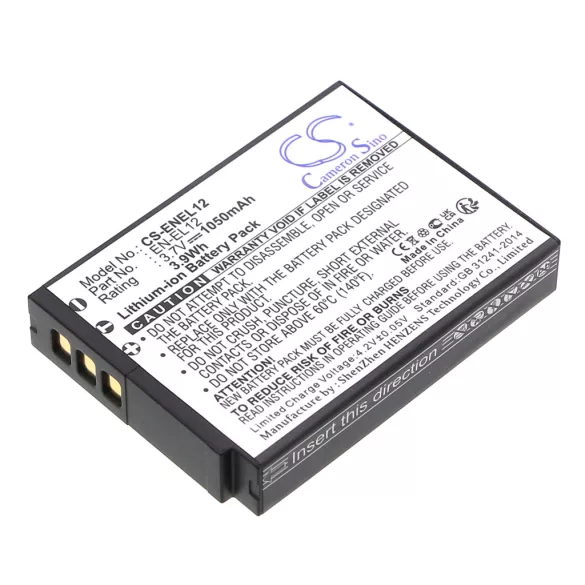 Utángyártott NiKon Kamera Li-ion akkumulátor 3.7V 1050mAh EN-EL12 EN-EL12 - CameronSino