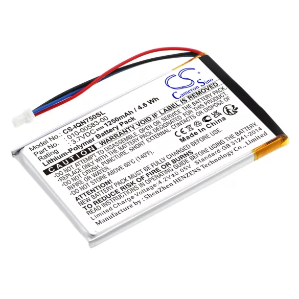 Utángyártott Garmin GPS Li-Polymer akkumulátor 3.7V 1250mAh 010-00583-00 - CameronSino