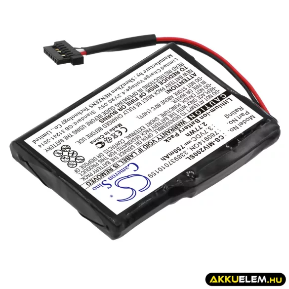 Utángyártott Mitac GPS Li-ion akkumulátor 3.7V 750mAh 780914QN, 338937010159 - CameronSino