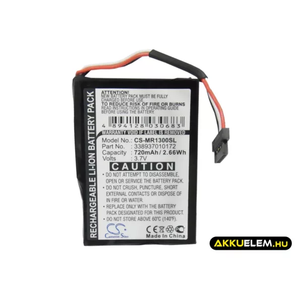 Utángyártott Magellan GPS Li-ion akkumulátor 3.7V 720mAh 338937010172 - CameronSino