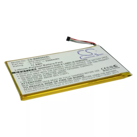 Utángyártott Barnes & Noble E-könyv Li-Polymer akkumulátor 3.7V 3200mAh ENCORE, 6027B0090501 - CameronSino