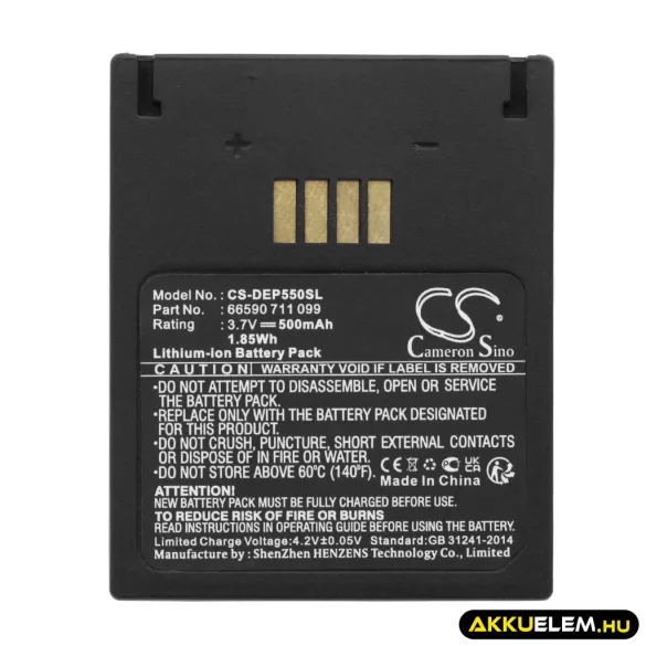 Utángyártott Teufel mobil Li-ion akkumulátor 3.7V 500mAh - CameronSino