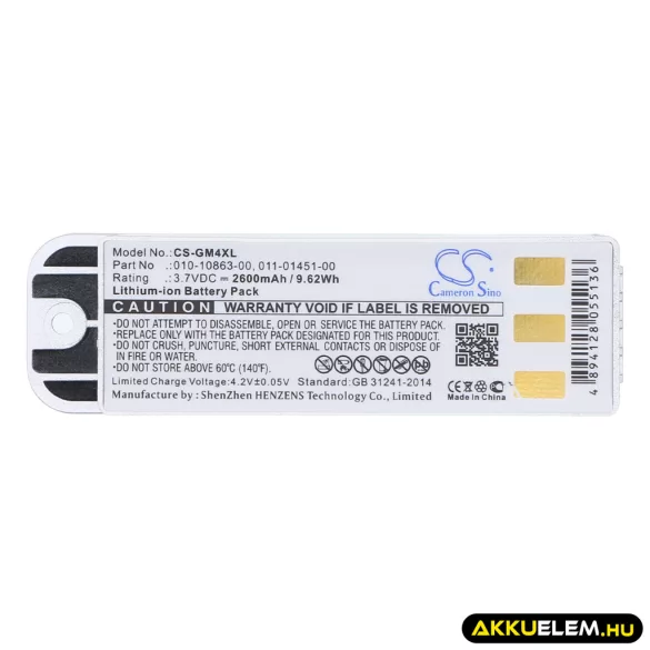 Utángyártott Garmin GPS Li-ion akkumulátor 3.7V 2600mAh 010-10863-00, 011-01451-00 - CameronSino