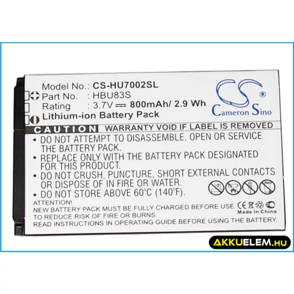 Utángyártott Huawei mobil Li-ion akkumulátor 3.7V 800mAh HBC80S, HBC85S - CameronSino