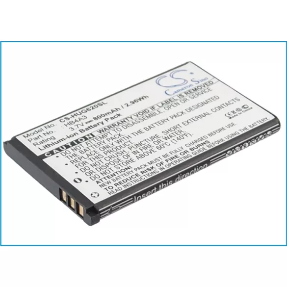 Utángyártott Huawei mobil Li-ion akkumulátor 3.7V 800mAh HB4A3, HB4A3M - CameronSino
