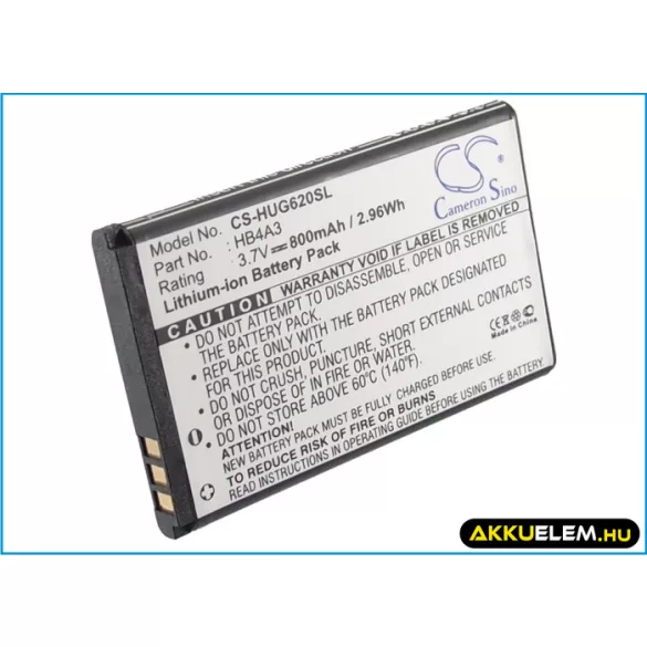Utángyártott Huawei mobil Li-ion akkumulátor 3.7V 800mAh HB4A3, HB4A3M - CameronSino