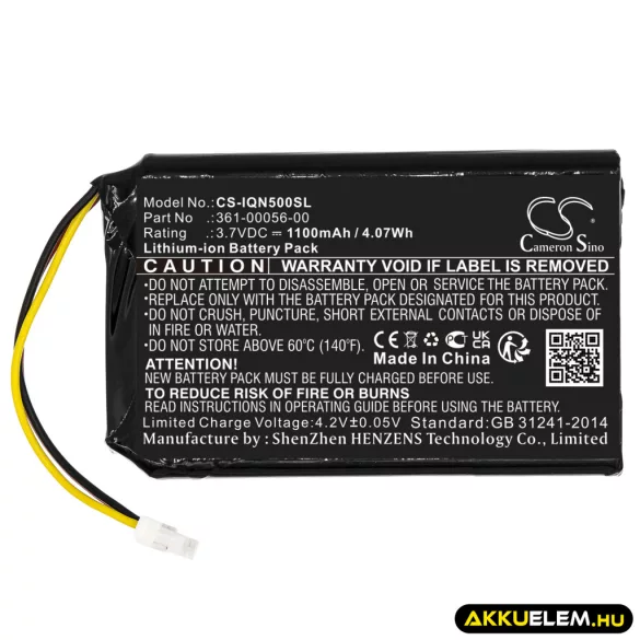 Utángyártott Garmin GPS Li-ion akkumulátor 3.7V 1100mAh 361-00056-00, 361-00056-50 - CameronSino