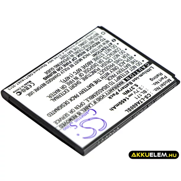 Utángyártott Lenovo mobil Li-ion akkumulátor 3.7V 1450mAh BL171 - CameronSino