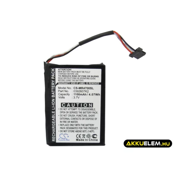Utángyártott Magellan GPS Li-ion akkumulátor 3.7V 1100mAh 0392607k2 - CameronSino
