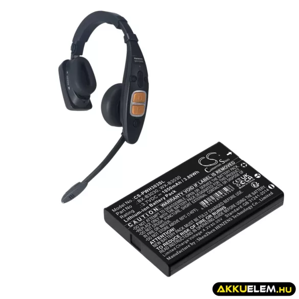 Utángyártott Panasonic Vezeték nélküli fejhallgató Li-ion akkumulátor 3.7V 1050mAh BX-B3030, WX-B3030 - CameronSino