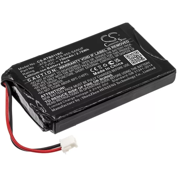 Utángyártott RTI Távirányító Li-ion akkumulátor 3.7V 750mAh ATB-950, ATB-950-SANUF - CameronSino