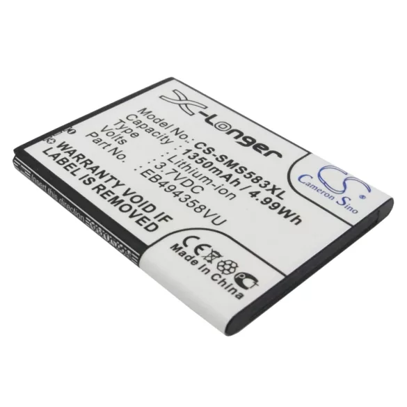 Utángyártott Samsung mobil Li-ion akkumulátor 3.7V 1350mAh EB494358VU - CameronSino