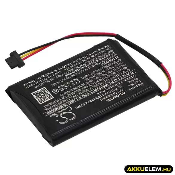 Utángyártott TomTom GPS Li-ion akkumulátor 3.7V 1100mAh 6027A0093901 - CameronSino