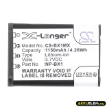 Utángyártott Sony Kamera Li-ion akkumulátor 3.7V 1150mAh NP-BX1 - CameronSino