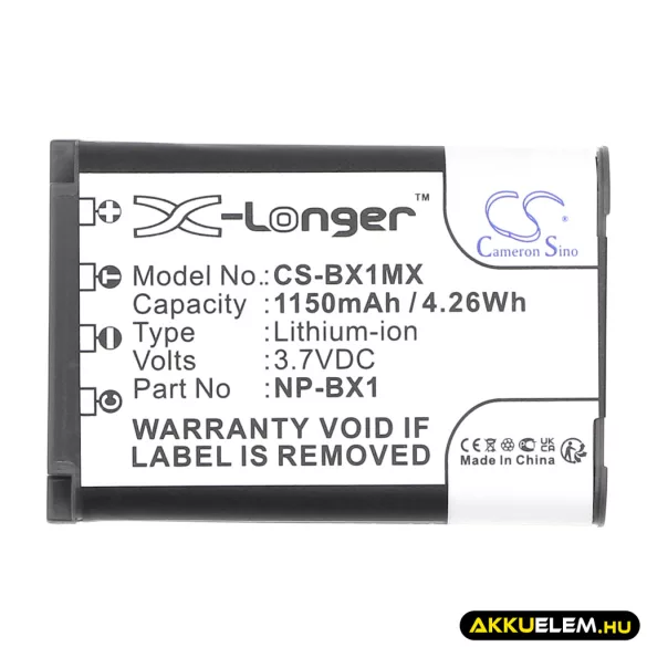 Utángyártott Sony Kamera Li-ion akkumulátor 3.7V 1150mAh NP-BX1 - CameronSino