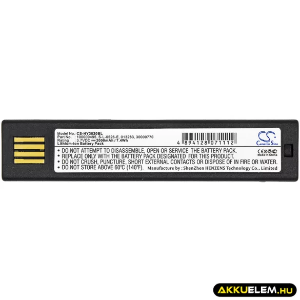 Utángyártott Keyence Vonalkód szkenner Li-ion akkumulátor 3.7V 2000mAh 50121527-005, HR-B1 - CameronSino
