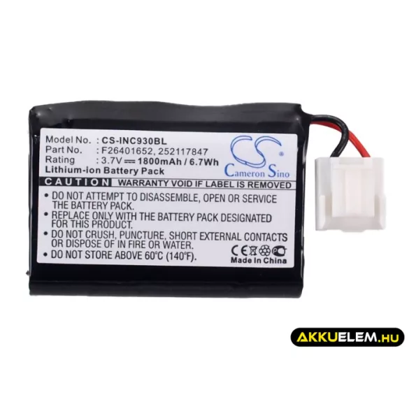 Utángyártott Ingenico Fizetési terminál Li-ion akkumulátor 3.7V 1800mAh F26401652, 252117847 - CameronSino