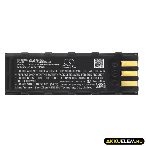 Utángyártott Leuze Vonalkód szkenner Li-ion akkumulátor 3.7V 2600mAh 50120448 - CameronSino